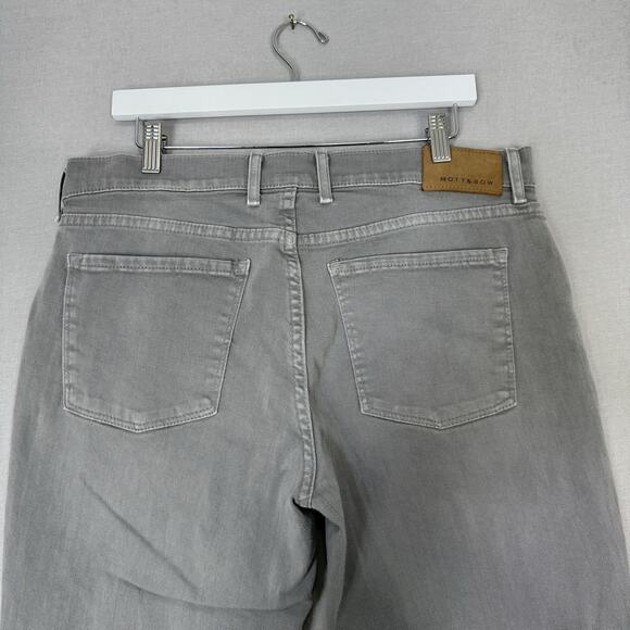 Mott & Bow Mercer Straight Leg Jeans Mens 35x30 Light Gray Stretch Twill Denim - Picture 5 of 12